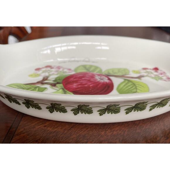 Portmeirion Pomona Hoary Morning Apple 10.25” Oval Baking Serving Dish Handles - Picture 7 of 7